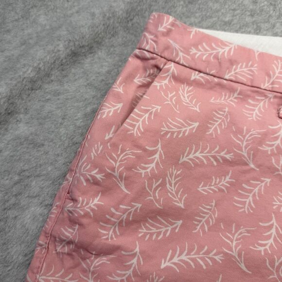 Old Navy Everyday Shorts Womens Size 6 Chino Pink Print Mid Rise 100% Cotton - Picture 8 of 9